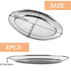 8 pack large sizzle platters akolafe oval serving trays 13.2x8.5x1 inch