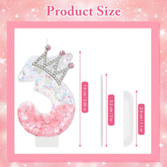 Non-toxic wax candle with crown motif for celebrations