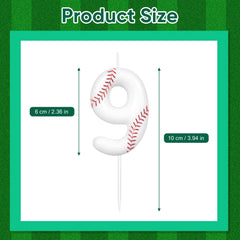 Number 9 baseball candle decorative topper by AKURIEEY