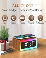 alarm clock wireless charging pad with bluetooth speaker
