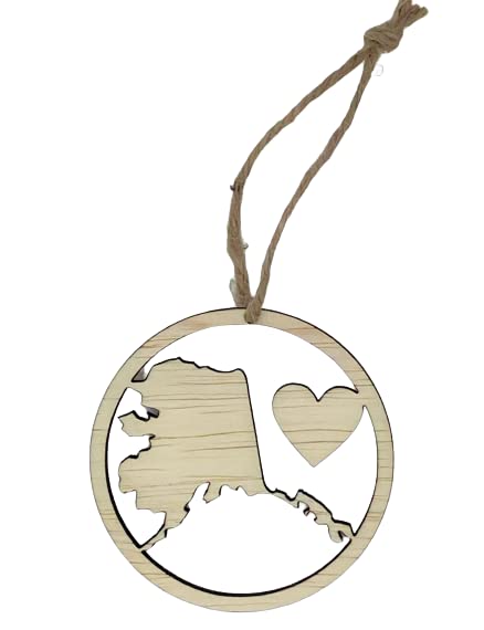 Alaska Ornament Alaska Love wooden keepsake