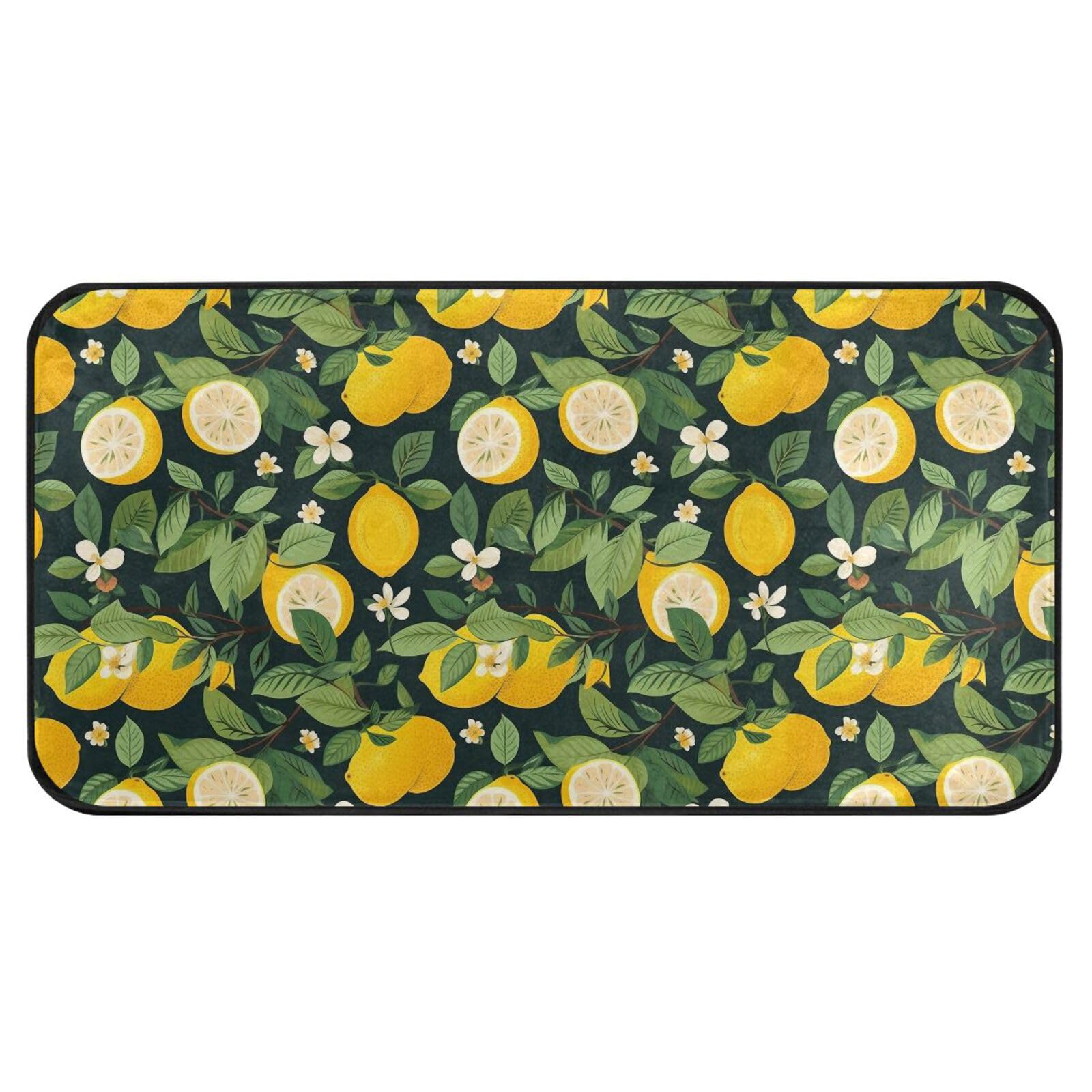 ALAZA kitchen mats vintage lemon on black design product image