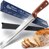 Albert&Grace 10.5-inch serrated bread knife blade close-up