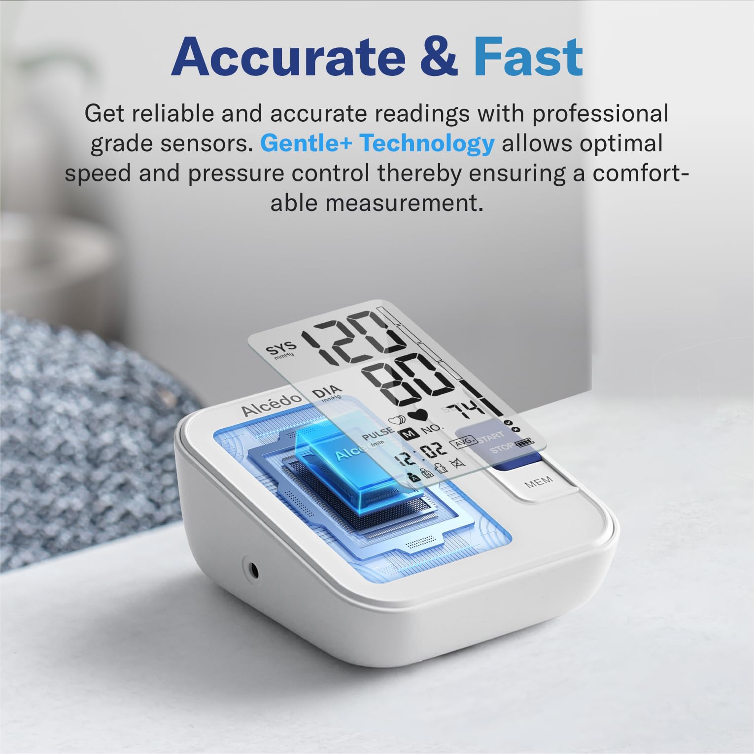Alcedo Blood Pressure Monitor Home Use LCD display and controls
