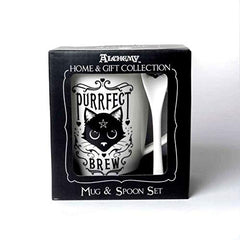 Gift-ready box for Sacred Cat mug and spoon set
