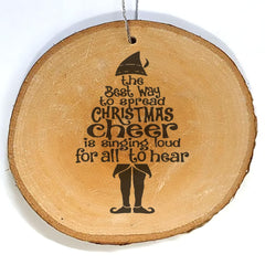 Oregon small business alder wood ornament with silver string