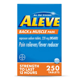 Aleve Back and Muscle Pain Relief Naproxen Sodium Tablets packaging front view