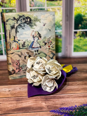 Alice's Adventures in Wonderland paper flower bouquet