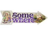 Alice in Wonderland decor directional arrow metal sign