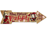 Alice in Wonderland Decor Mad Hatter directional arrow sign 17x5 metal