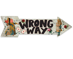Alice in Wonderland decor directional arrow metal sign 17x5 aluminum