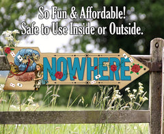 Direction arrow metal sign for Alice in Wonderland decor wall mounting