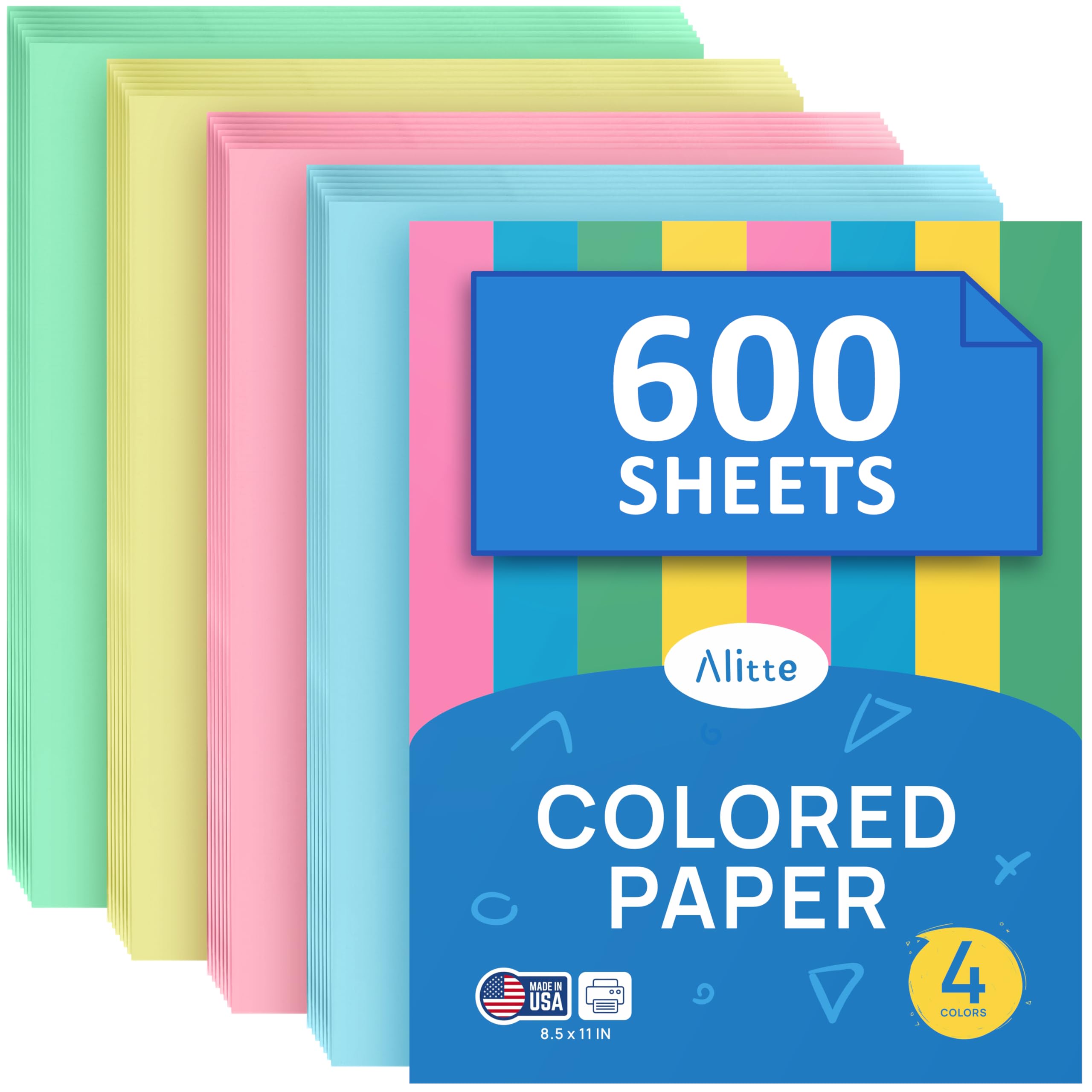 Alitte colored paper pink 8.5 x 11 sheets