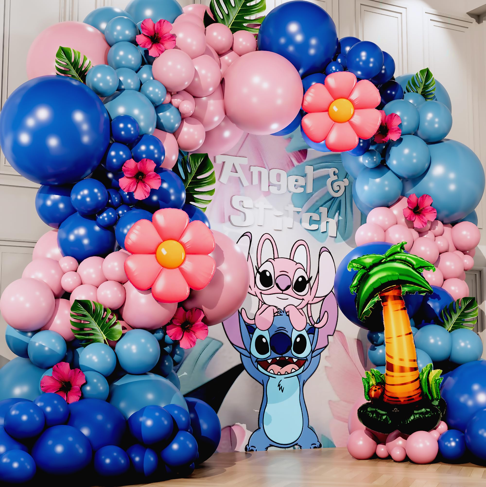 All-in-1 Blue Alien Balloon Arch Kit main package