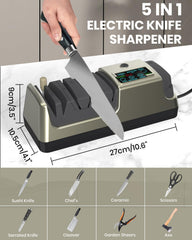 Electric knife sharpener LCD screen close up