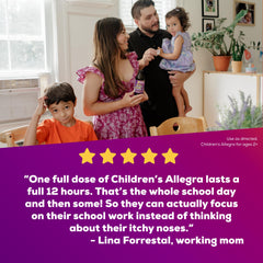 Berry flavor Allegra Children’s Liquid for kids packaging