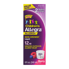 Allegra Children flavors 12-Hour Relief Liquid bottle 8 oz