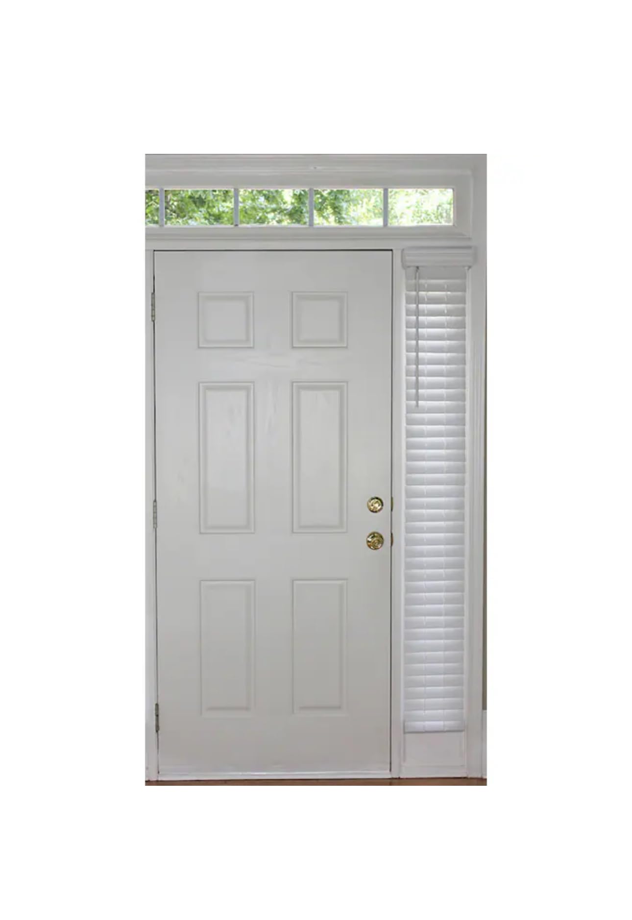allen + roth Trim at Home 2-in cordless white faux wood room darkening plantation blinds