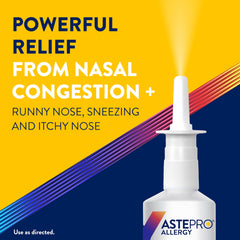 Astepro nasal spray bottle showing 200 metered sprays