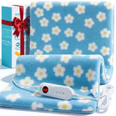 ALLJOY heating pad with blue daisy design for back neck shoulders