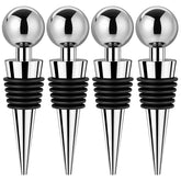 4 Pcs wine-stopper with alloy steel shell and silicone seal