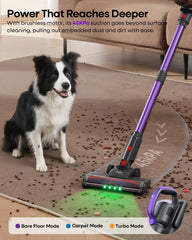AlloyMove A03 cordless vacuum cleaner shows 60 minute runtime