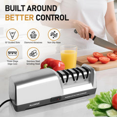 ALLVANA knife sharpener 3-stage Silver-B designed for kitchen knives