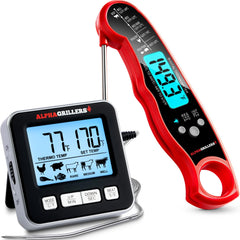 Alpha Grillers instant read meat thermometer close up