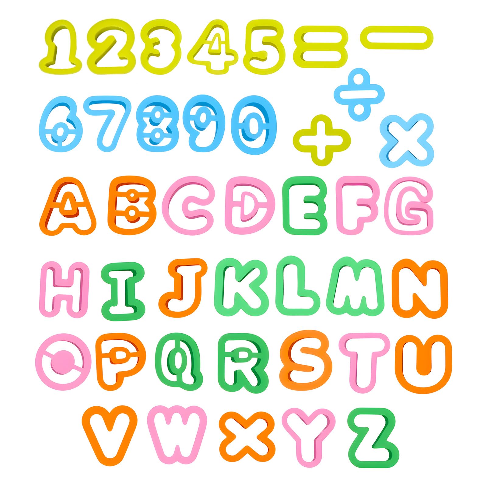 Alphabet Playdough Cutter Set letter cutters A-Z and number cutters 0-9