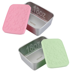 Alphatool 2pcs 18oz snack containers pink and green
