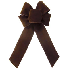 Alpine Holiday Bows 6in brown velvet wreath bow wired edge Olympia WA