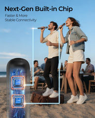 wireless microphone range up to 200ft feature