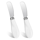 Alrhso butter knives stainless steel with ceramic handle set of 2