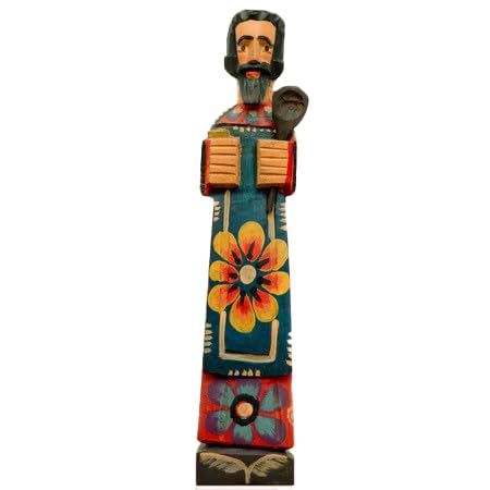 Altiplano San Pasqual Kitchen Saint handcarved wooden statue Guatemala 15 inch tall