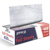 400 count aluminum foil sheets 12x10.6 inches embossed