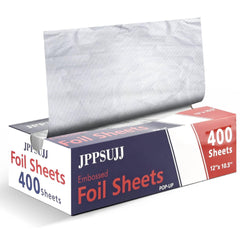 400 count aluminum foil sheets 12x10.6 inches embossed