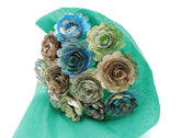 Always In Blossom world atlas paper flowers bouquet with 12 quilled roses