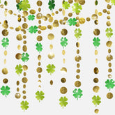 Alynta 52ft shamrock garlands four packs display on wall