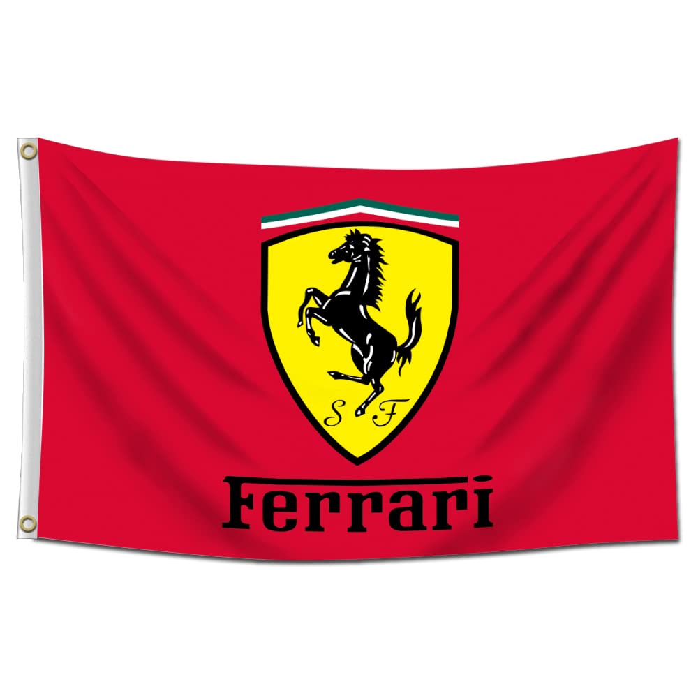 AMAKKFY Ferrari Racing Flag Wall Banner 3x5 ft close up print