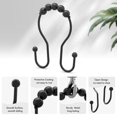AmazerBath double shower curtain hooks for hanging