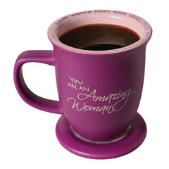 Large 14 oz mug with lid doubles as coaster by Abbey + CA Gift