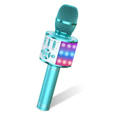 Amazmic kids karaoke microphone blue color front view