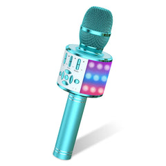Amazmic kids karaoke microphone blue color front view