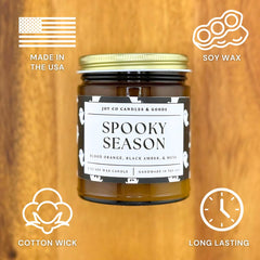 Midwest USA-made candle hand-poured with 100% soy wax and cotton wick