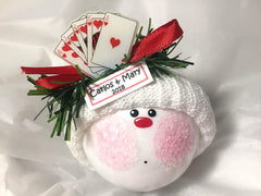 Red ribbon hanging ornament Townsend Custom Gifts W201