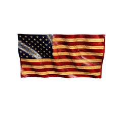 American Small Waving Flag solid red oak wall hanging