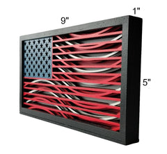 AMF2002 desktop flag laser-cut wood construction
