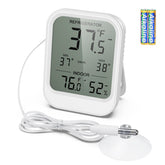 AMIR digital fridge thermometer with probe showing LCD display