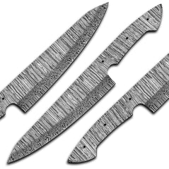 AMJ Crafts AMJ Damascus Steel Chef Blade kitchen knife blank top view