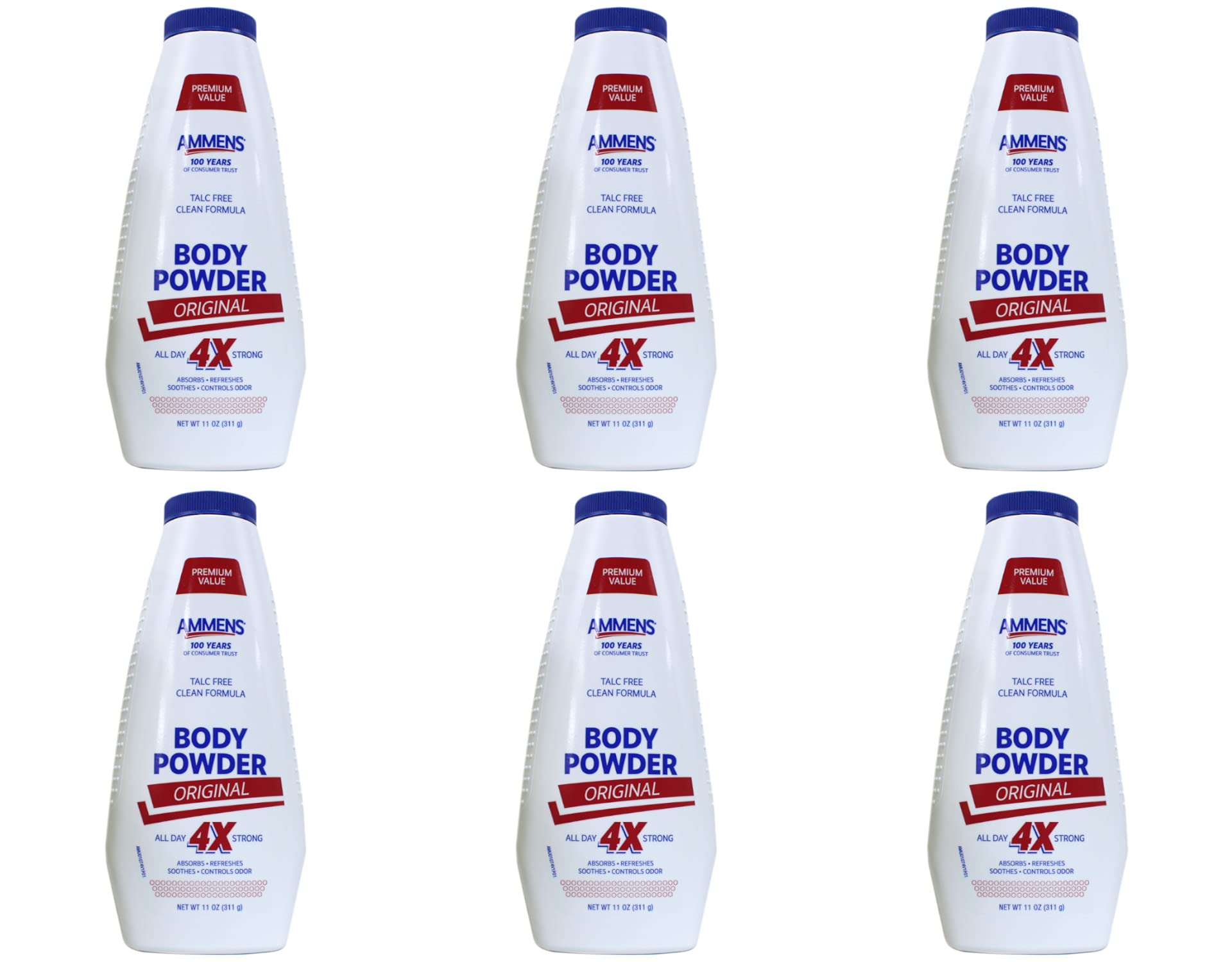 Ammens Body Powder Original packaging 11 oz bottle Pack of 6